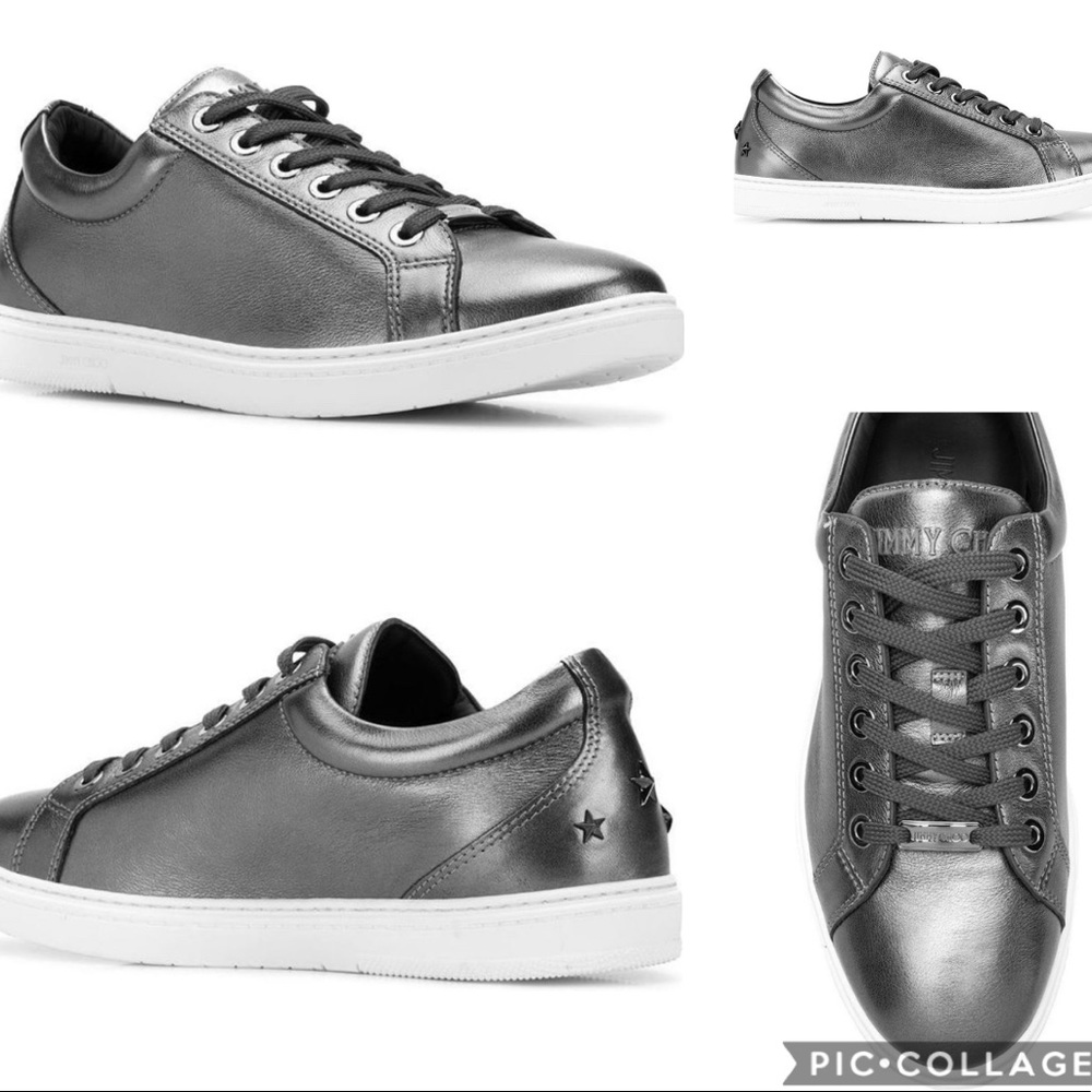 Jimmy Choo Men's Black Leather Sneakers - Picture 8 of 8